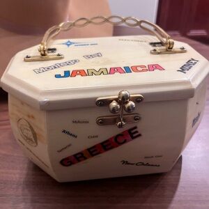 Vintage Box Purse Traveler with Toggle Closure Nice
